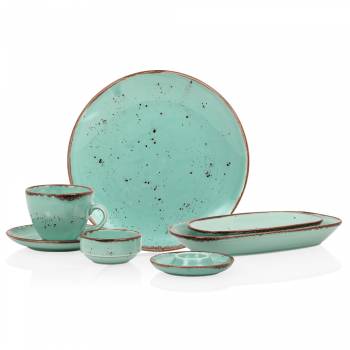 33 Parça Turkuaz Porselen Kahvaltı Takımı
