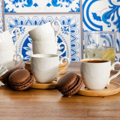 Bambu 6'lı Kahve Fıncan Takımı Bej