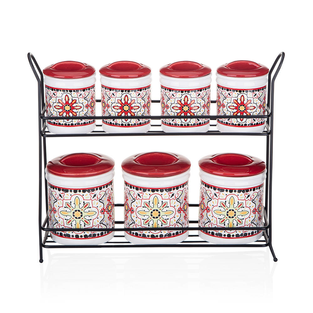 Stantlı Seramik Baharatlık Seti 7'li