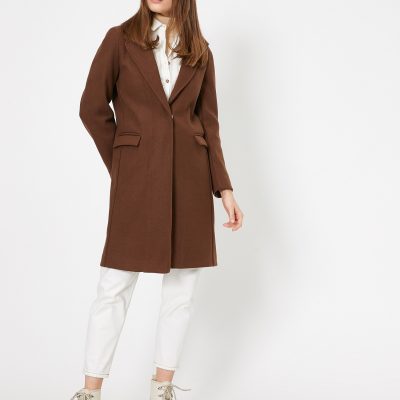 Cep Detaylı Kaban Kahve