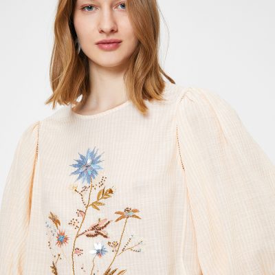 El Emeği Bluz - Turuncu Çizgili