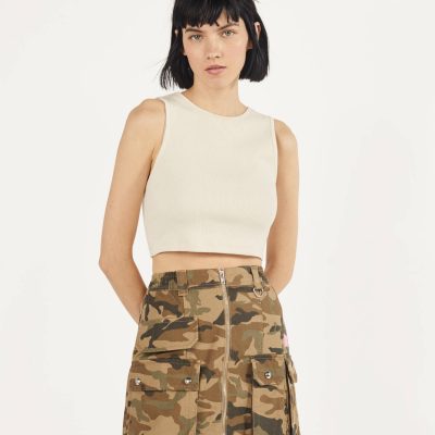 Fermuarlı Kısa Kargo Etek