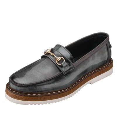 Büyük Numara Üst Kalite Erkek Ayakkabı - SNM1910 Gri